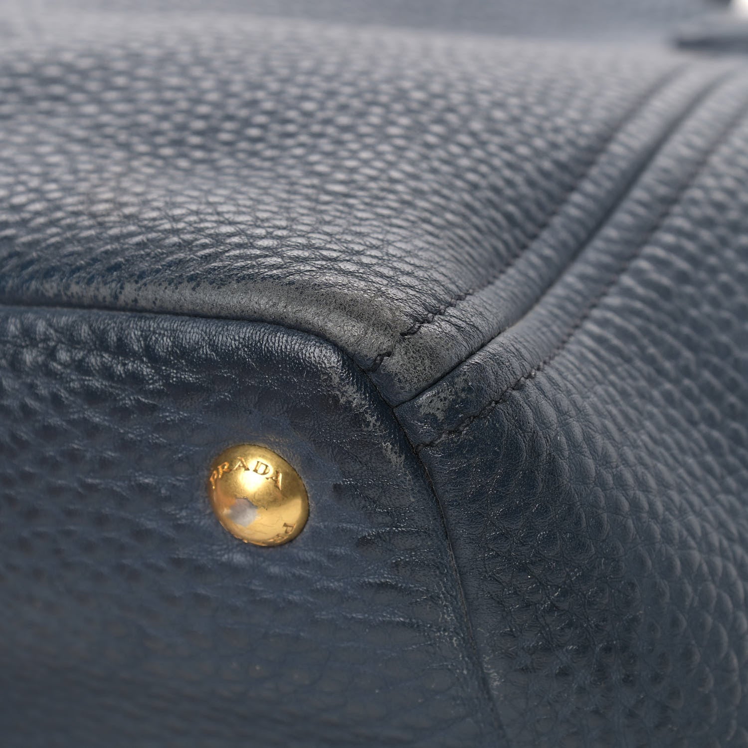 Prada Vitello Daino Shoulder Bag Bluette 9 of 23
