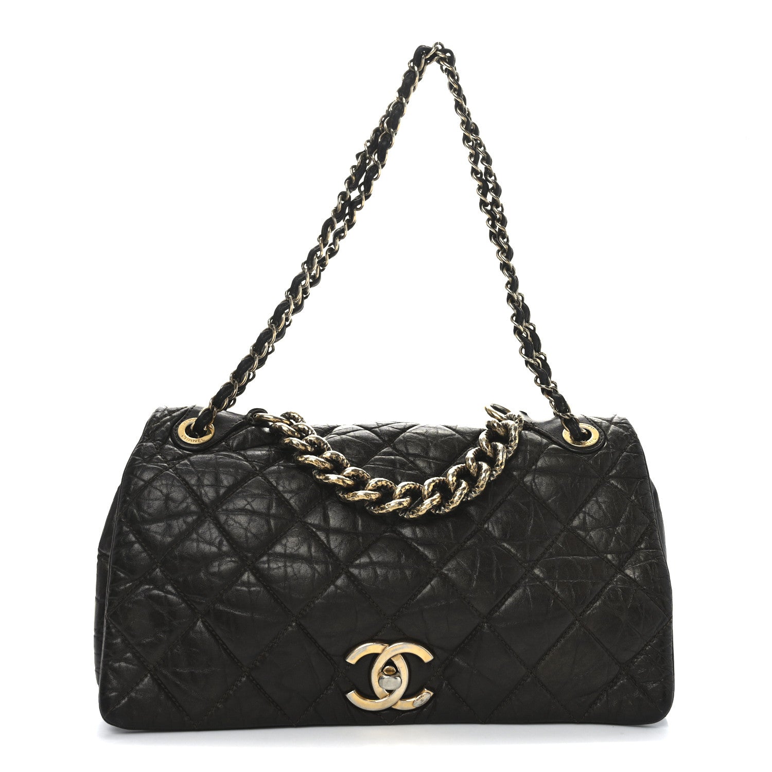 Chanel Aged Calfskin Quilted Medium Pondichery Flap Brown 1 of 10