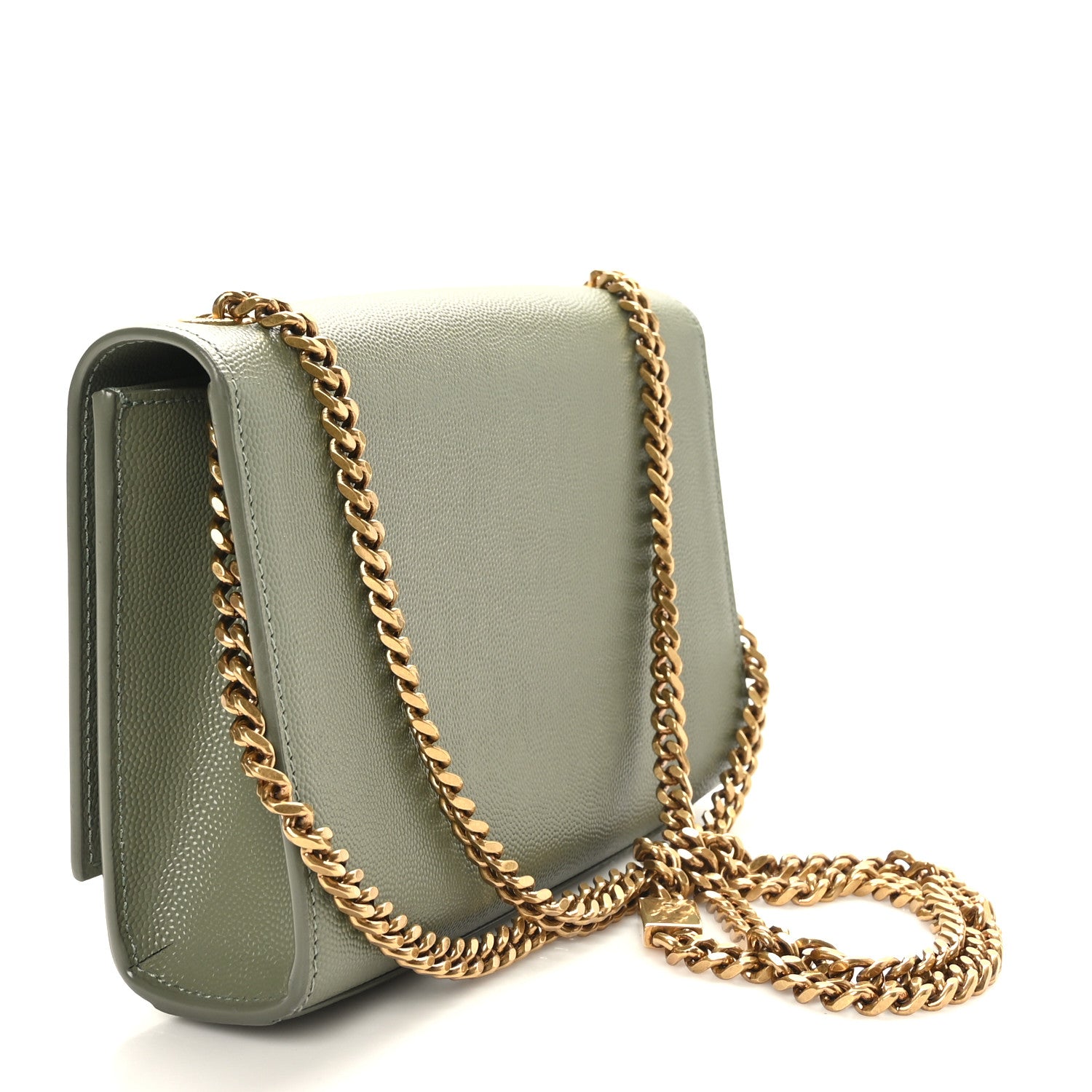 Saint Laurent Grain De Poudre Small Monogram Kate Satchel Light Sage 3 of 8