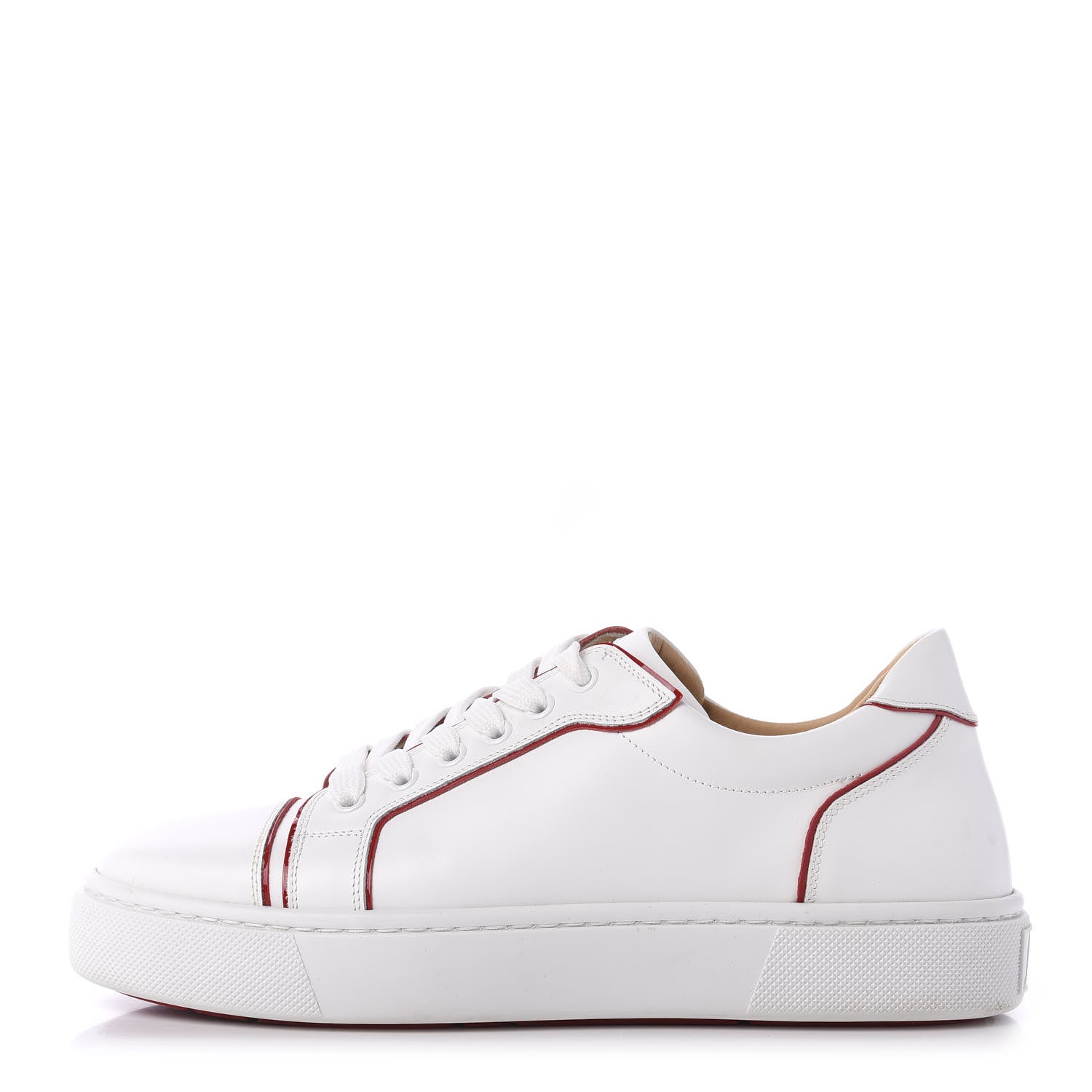 Christian Louboutin Calfskin Patent Vieirissima Flat Sneakers 40.5 White Loubi 1 of 9
