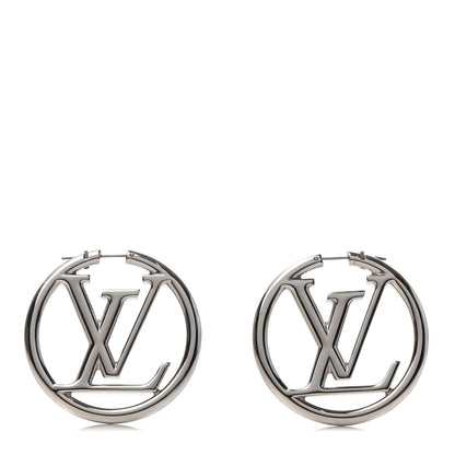 Louis Vuitton Palladium Louise Hoop Earrings Silver 1 of 5