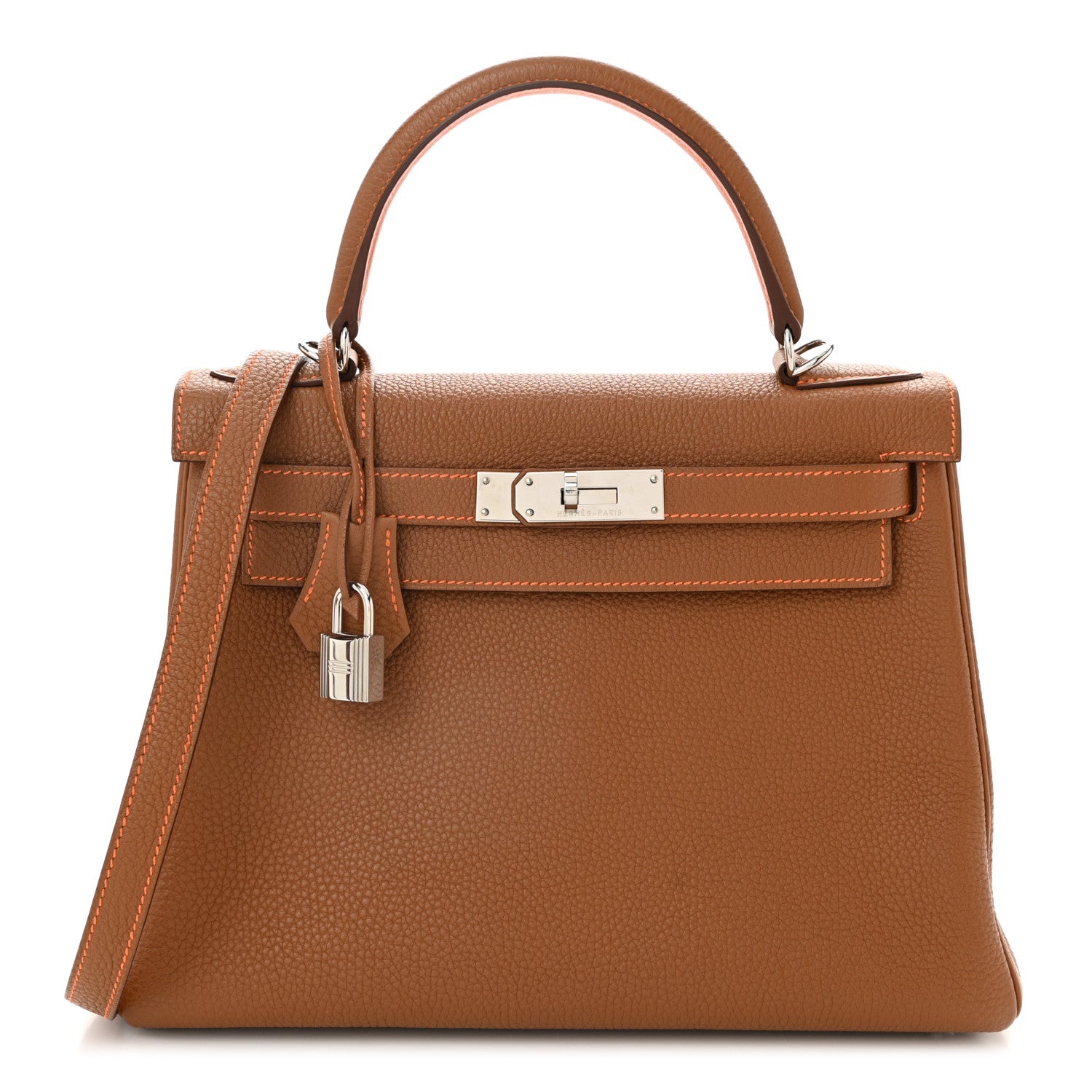 Hermes Togo Kelly Retourne 28 Gold Orange 1 of 11