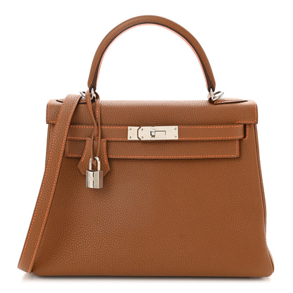 Hermes Togo Kelly Retourne 28 Gold Orange 1 of 11