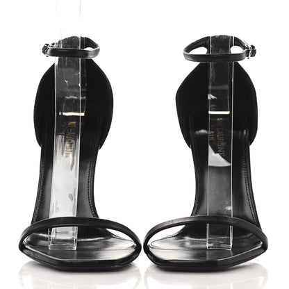 Saint Laurent Calfskin Opyum 110 Sandals 38.5 Black Silver 3 of 8