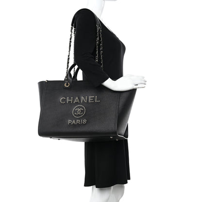 Chanel Caviar Medium Studded Deauville Tote Black 2 of 11