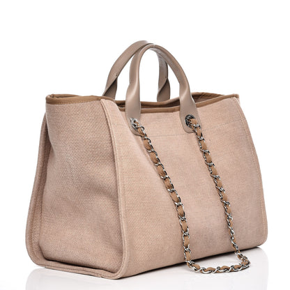 Chanel Canvas Large Deauville Tote Ecru 3 of 10