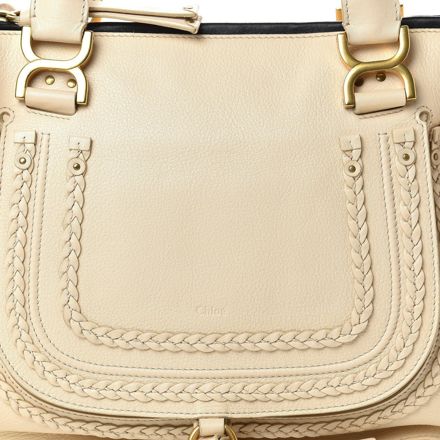 Chloe Calfskin Braided Medium Marcie Satchel Natural 7 of 16