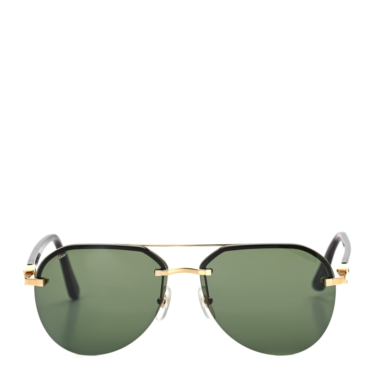 Cartier Mens Double Bridge Aviator Sunglasses Gold 2 of 7