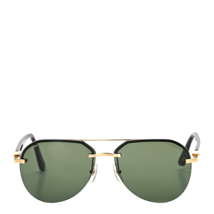 Cartier Mens Double Bridge Aviator Sunglasses Gold 2 of 7