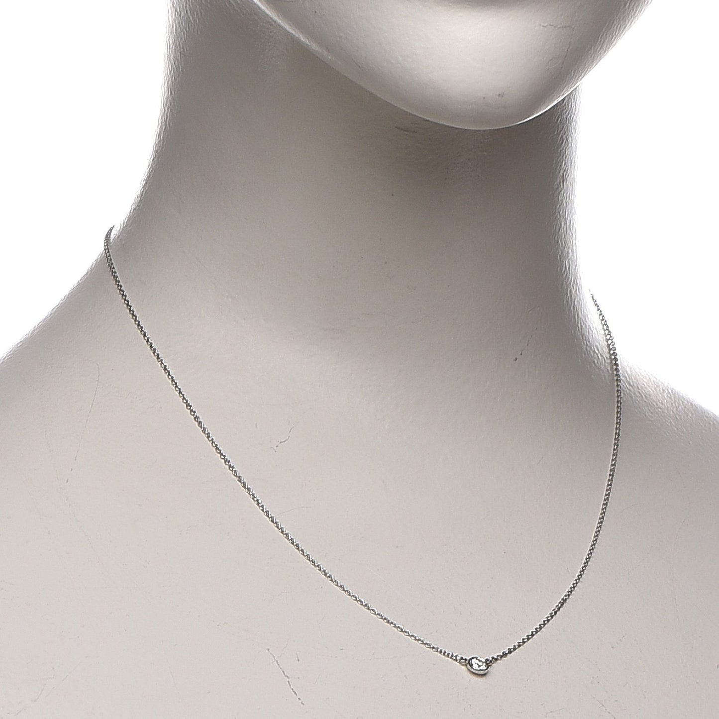 Platinum Diamond .14ct Elsa Peretti Diamonds by the Yard Pendant Necklace