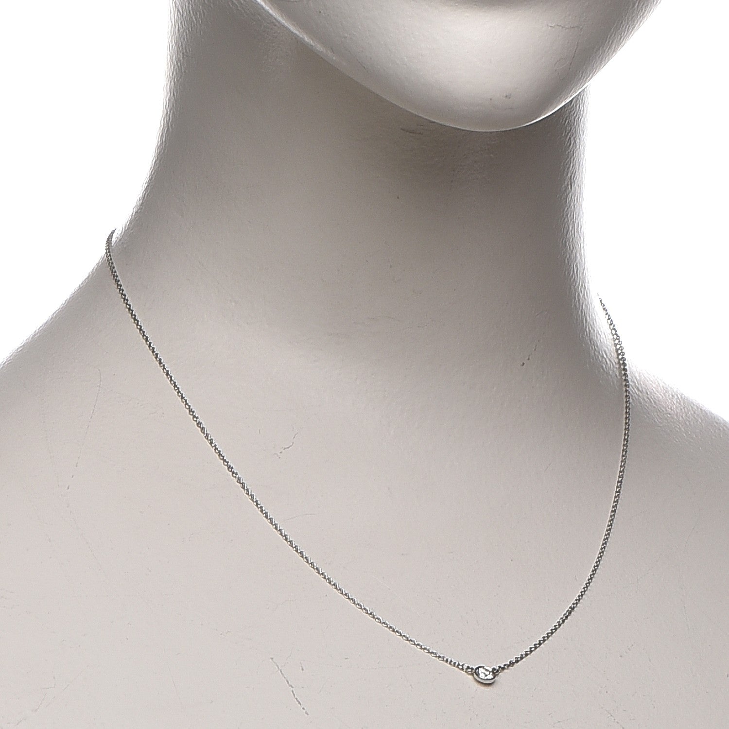 Tiffany Platinum Diamond .14ct Elsa Peretti Diamonds by the Yard Pendant Necklace 2 of 7