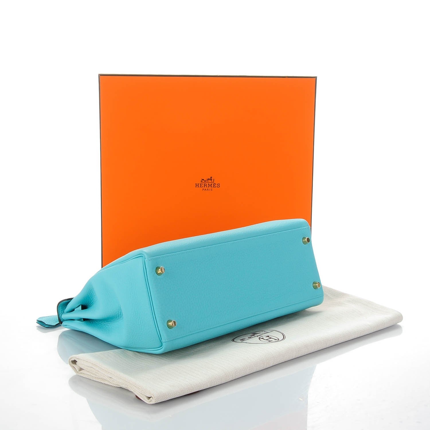 Hermes Togo Kelly Retourne 32 Bleu Atoll 5 of 25