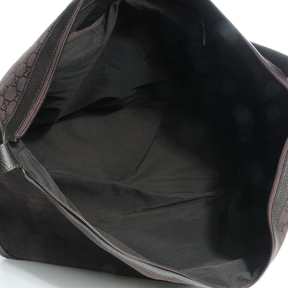 Gucci Nylon Monogram Large Travel Hobo Dark Brown 5 of 7