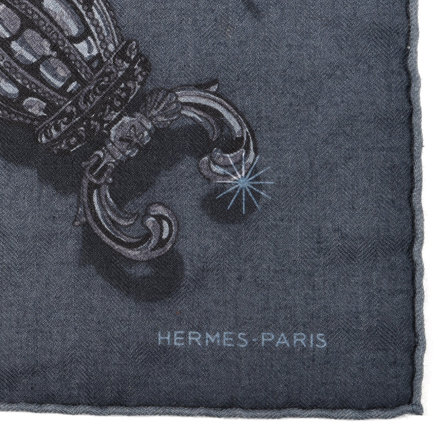 Hermes Cashmere Silk Caducee Rock Scarf 100 2 of 3