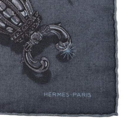 Hermes Cashmere Silk Caducee Rock Scarf 100 2 of 3
