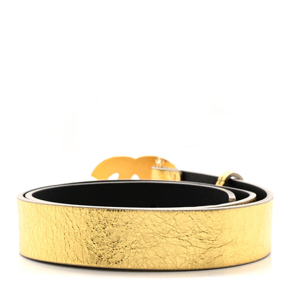 Chanel Metallic Calfskin Crystal Embellished CC Scarab Belt 70 28 Gold 2 of 9