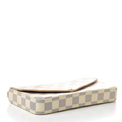 Louis Vuitton Damier Azur Pochette Felicie Chain Wallet Rose Ballerine 4 of 8