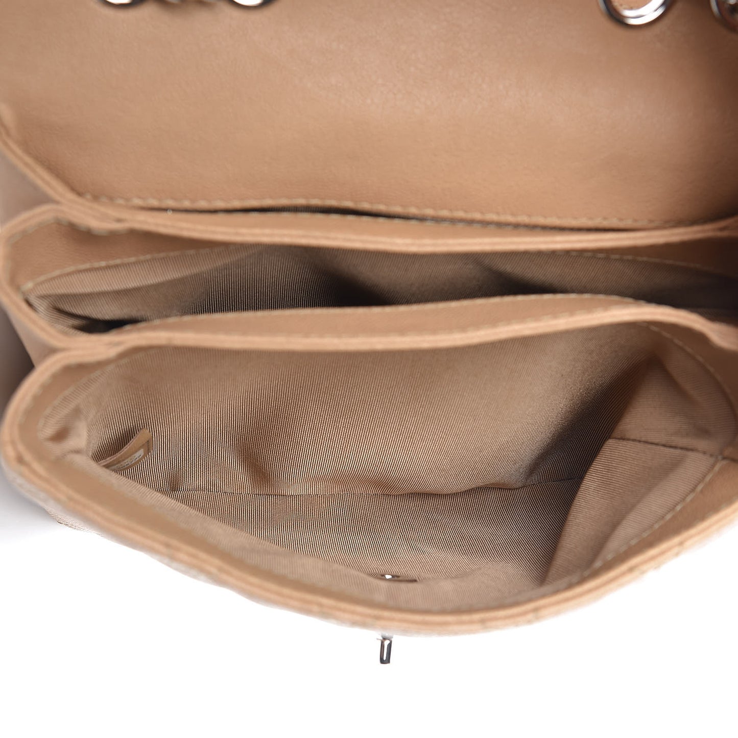 Caviar Quilted Medium Urban Companion Flap Beige