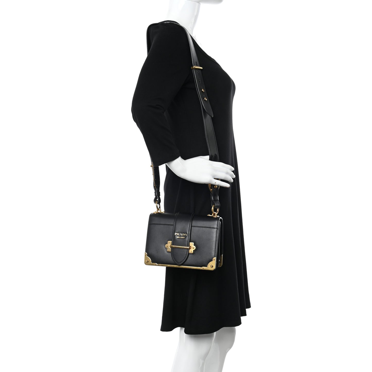 City Calf Saffiano Cahier Bag Black