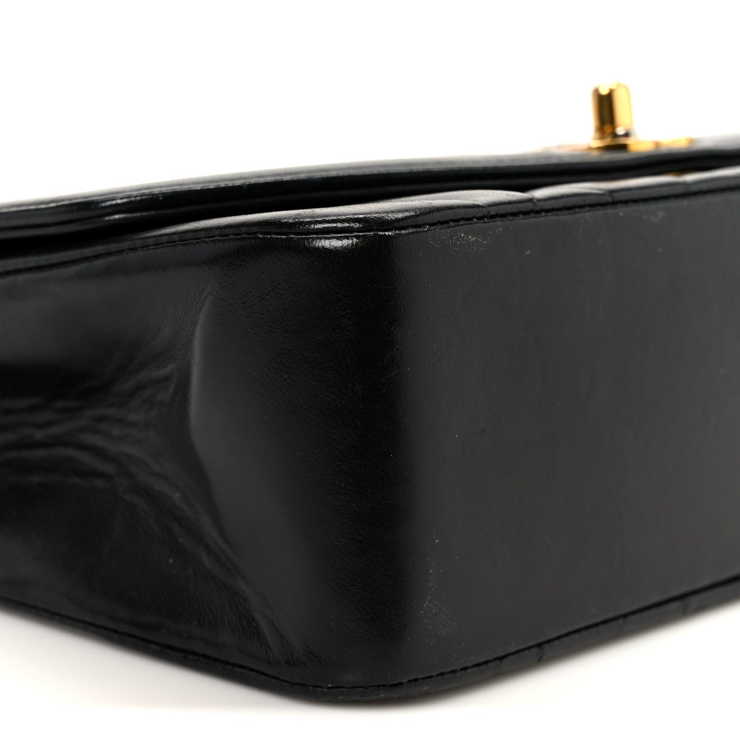 Lambskin Quilted Small Single Flap Black