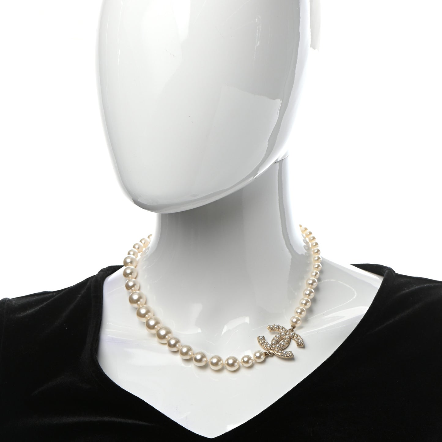Pearl CC 100th Anniversary Necklace Light Gold