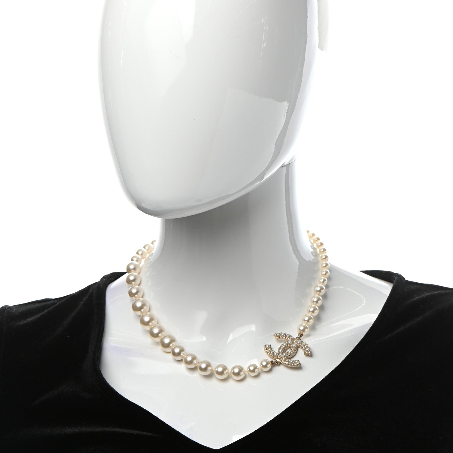 Chanel Pearl CC 100th Anniversary Necklace Light Gold 2 of 6