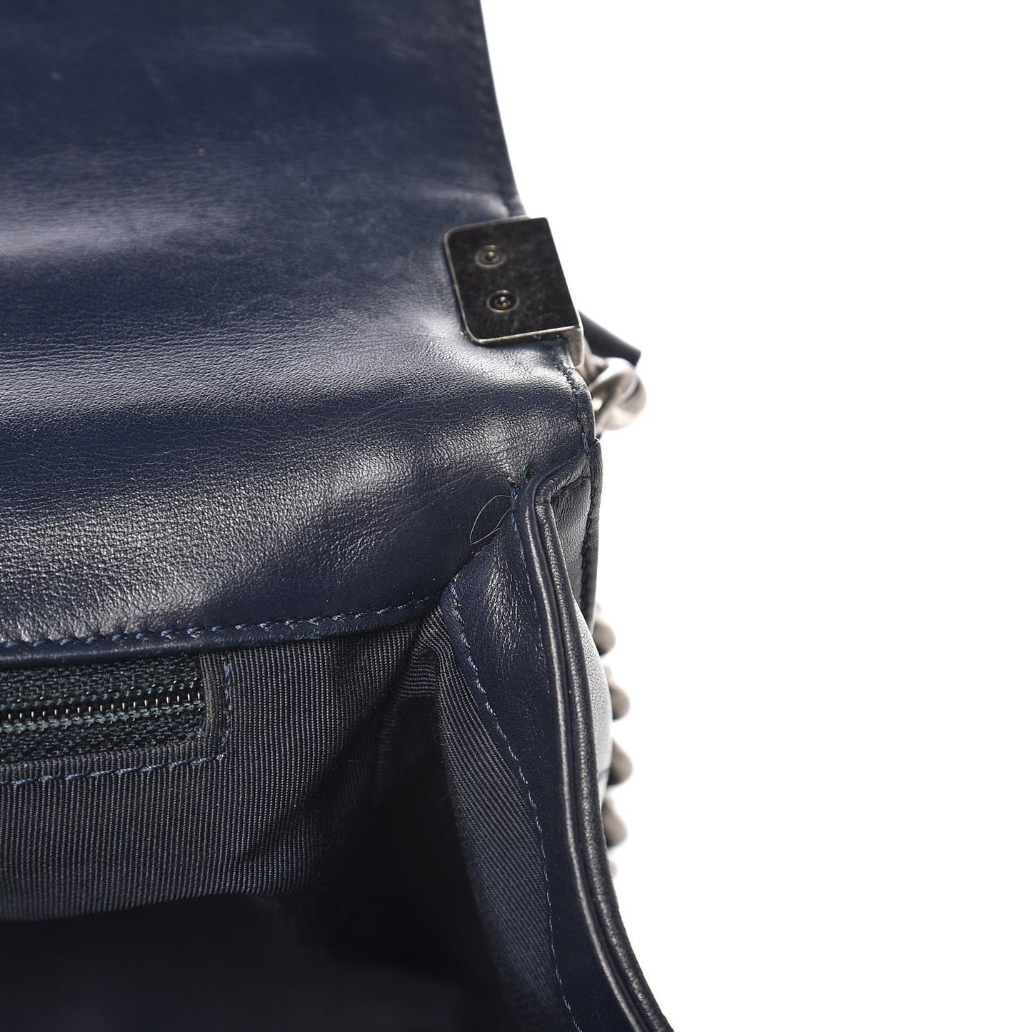 Lambskin Quilted New Medium Boy Flap Dark Navy Blue