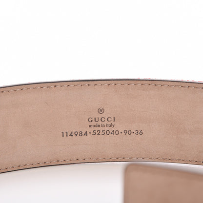Gucci Canvas Web Interlocking G Belt 90 36 Blue Red 5 of 6