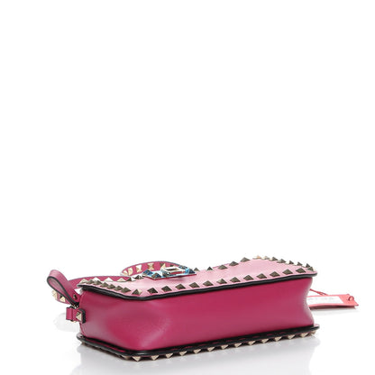 Valentino Garavani Calfskin Rockstud Flip Lock Camera Crossbody Bag Deep Cyclamin 4 of 7
