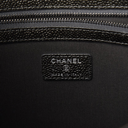 Chanel Caviar Quilted Large Cosmetic Case Dark Charcoal 6 of 9