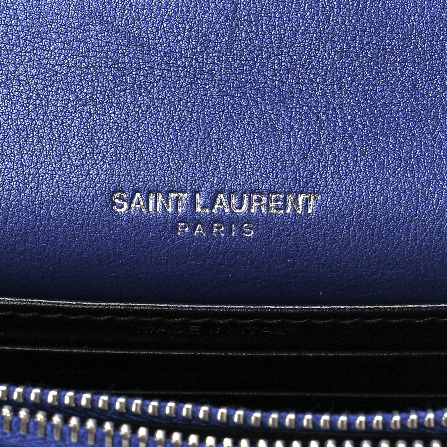 Metallic Calfskin Monogram Sunset Chain Wallet Blue Royal