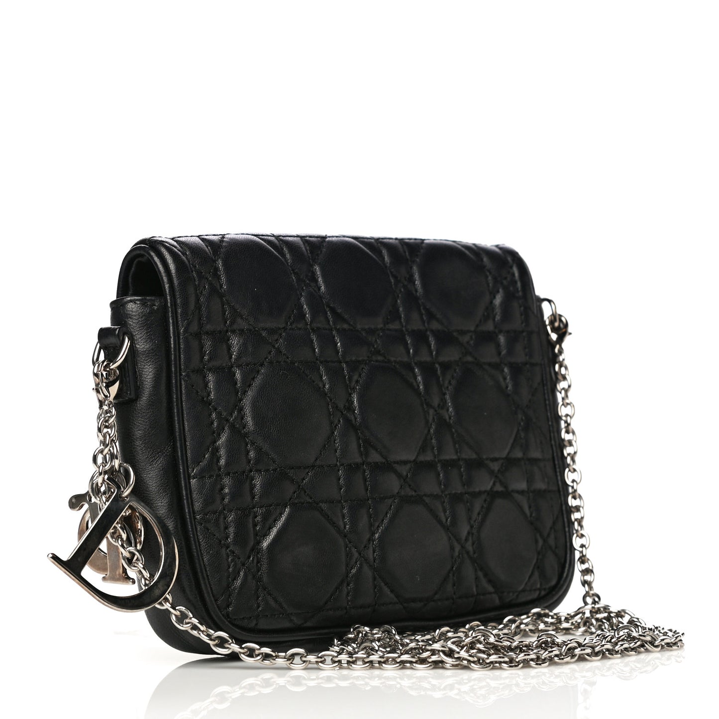 Lambskin Cannage Lady Dior Pochette Black