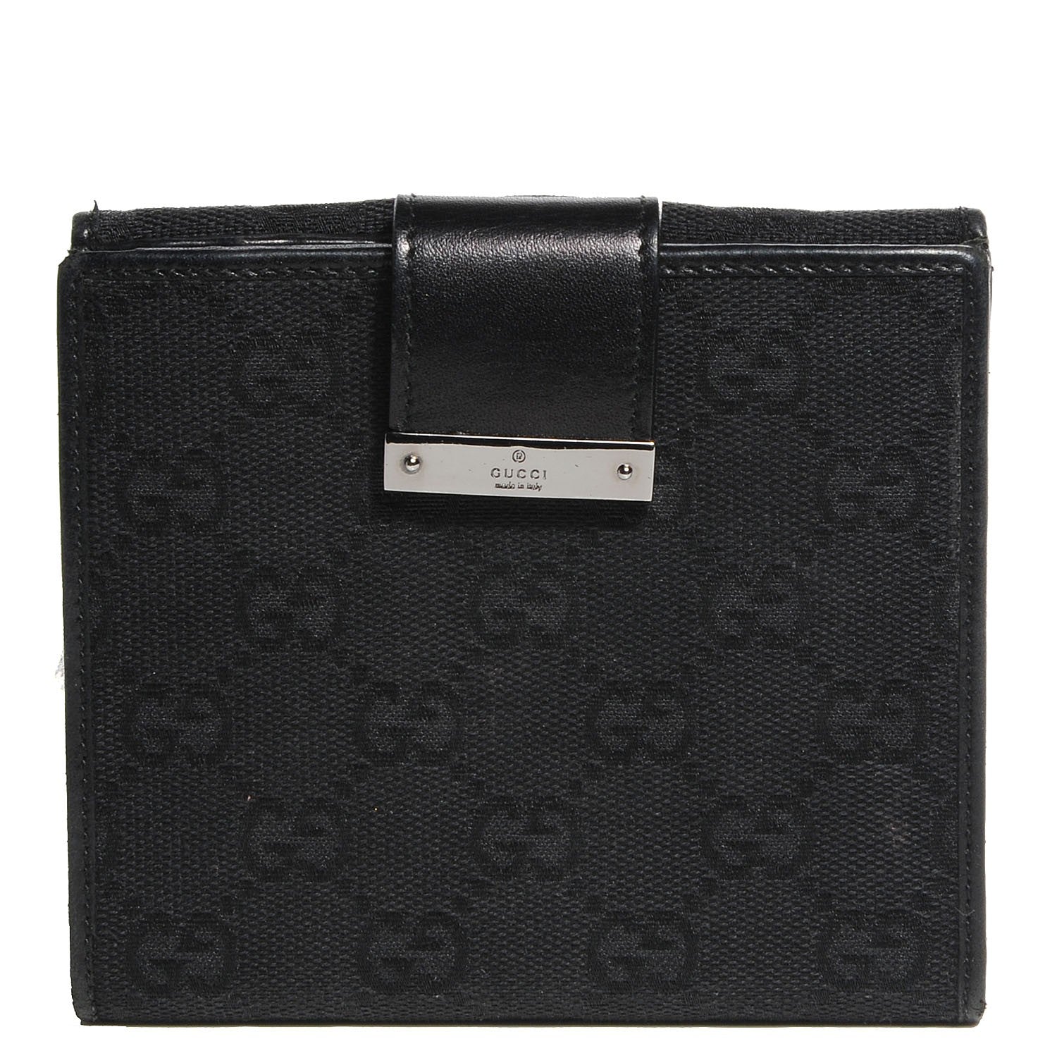 Gucci Monogram Compact Wallet Black 1 of 7