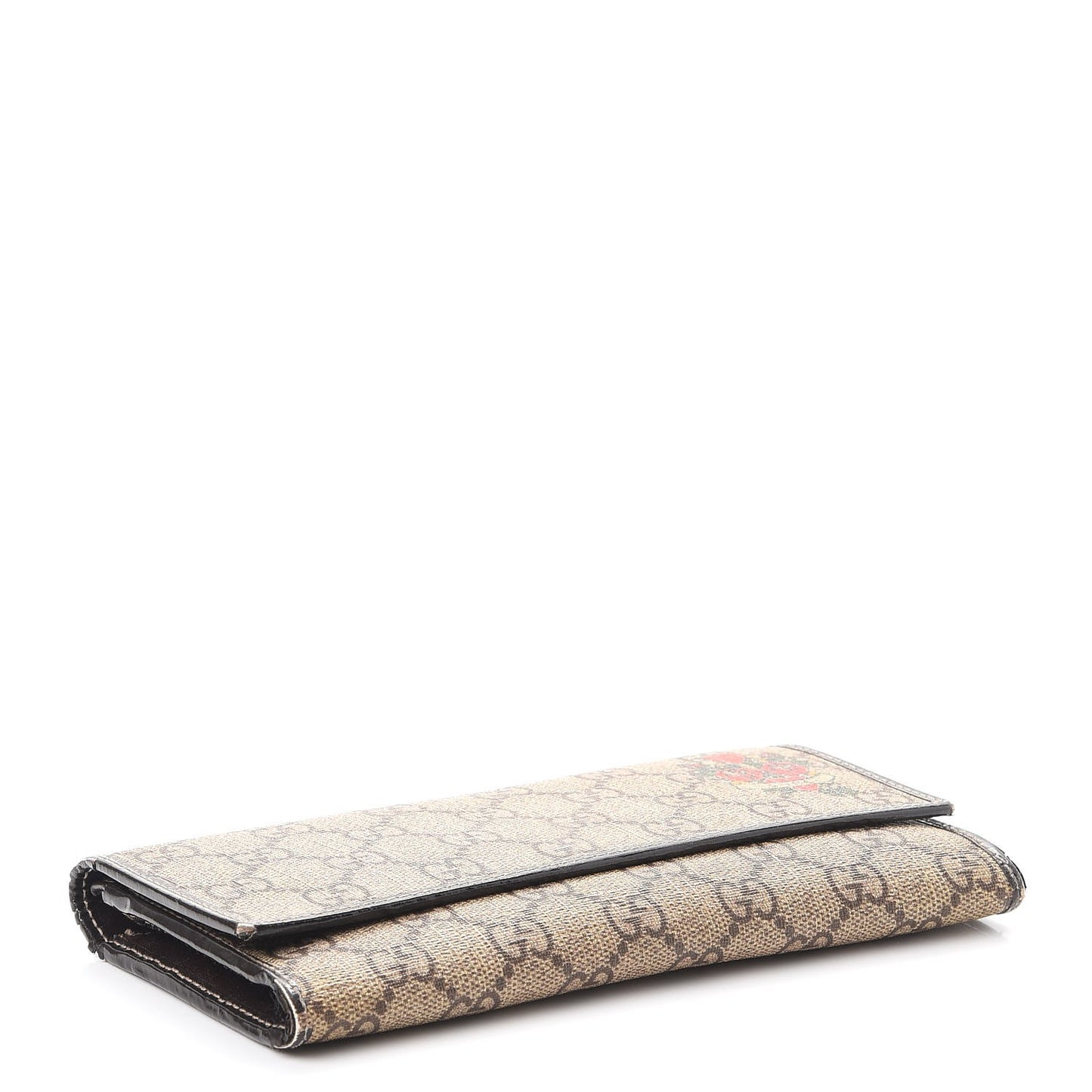 GG Supreme Monogram Tattoo Heart Continental Wallet Brown