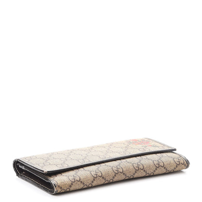 Gucci GG Supreme Monogram Tattoo Heart Continental Wallet Brown 4 of 13