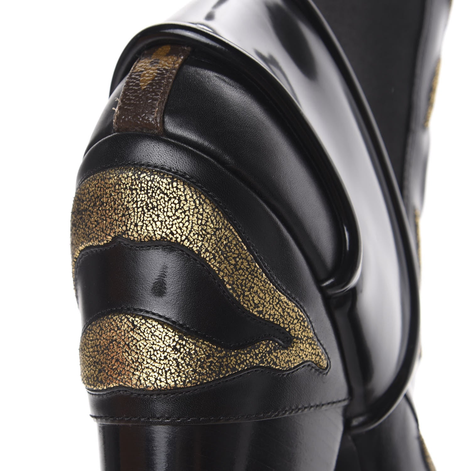 Louis Vuitton Calfskin Fireball Ankle Boots 39 Black Gold 10 of 11