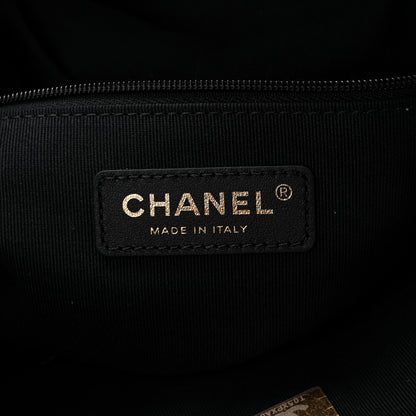 Chanel Suede Calfskin Shiny Lambskin Quilted Small Coco Base Shopping Bag Beige Black 6 of 11