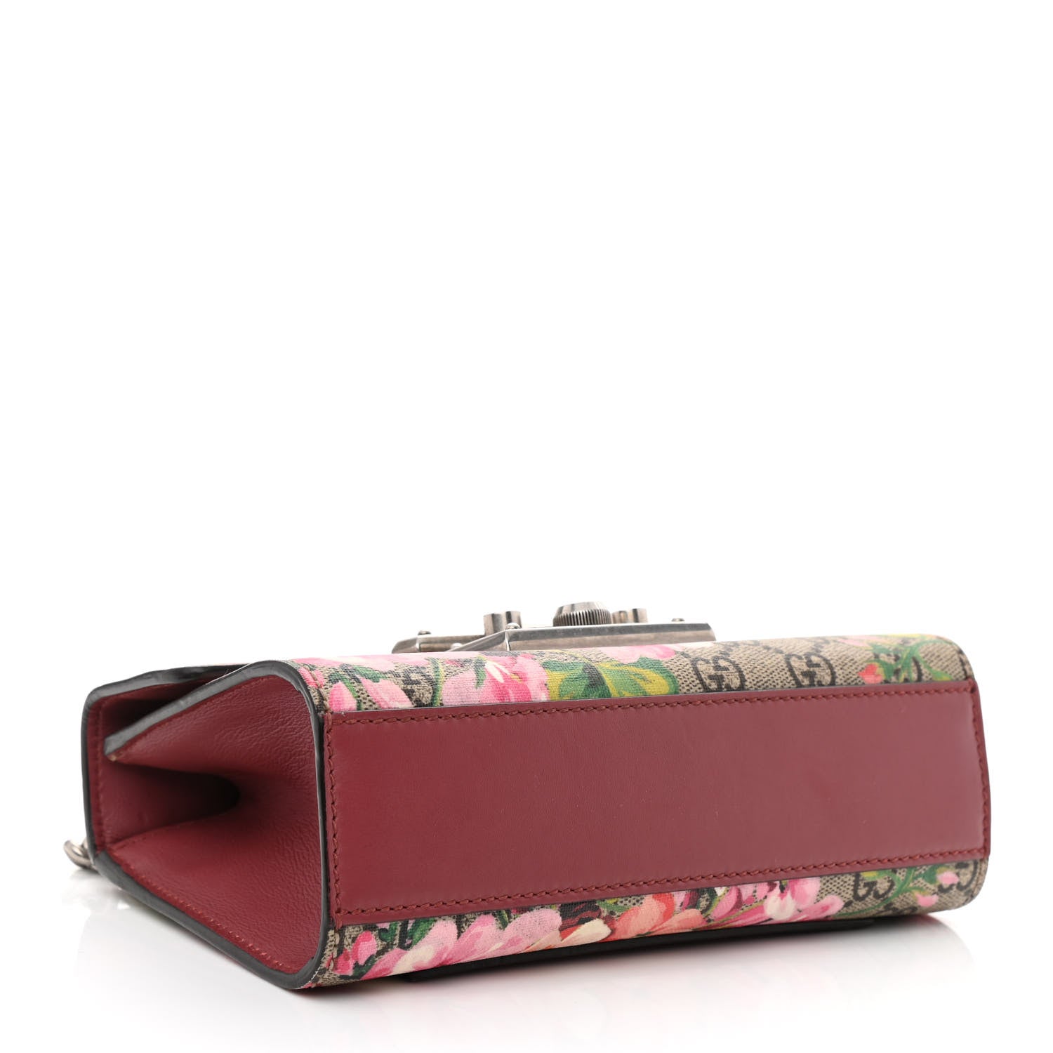 Gucci GG Supreme Monogram Blooms Small Padlock Shoulder Bag Beige Multicolor Dry Rose 4 of 12