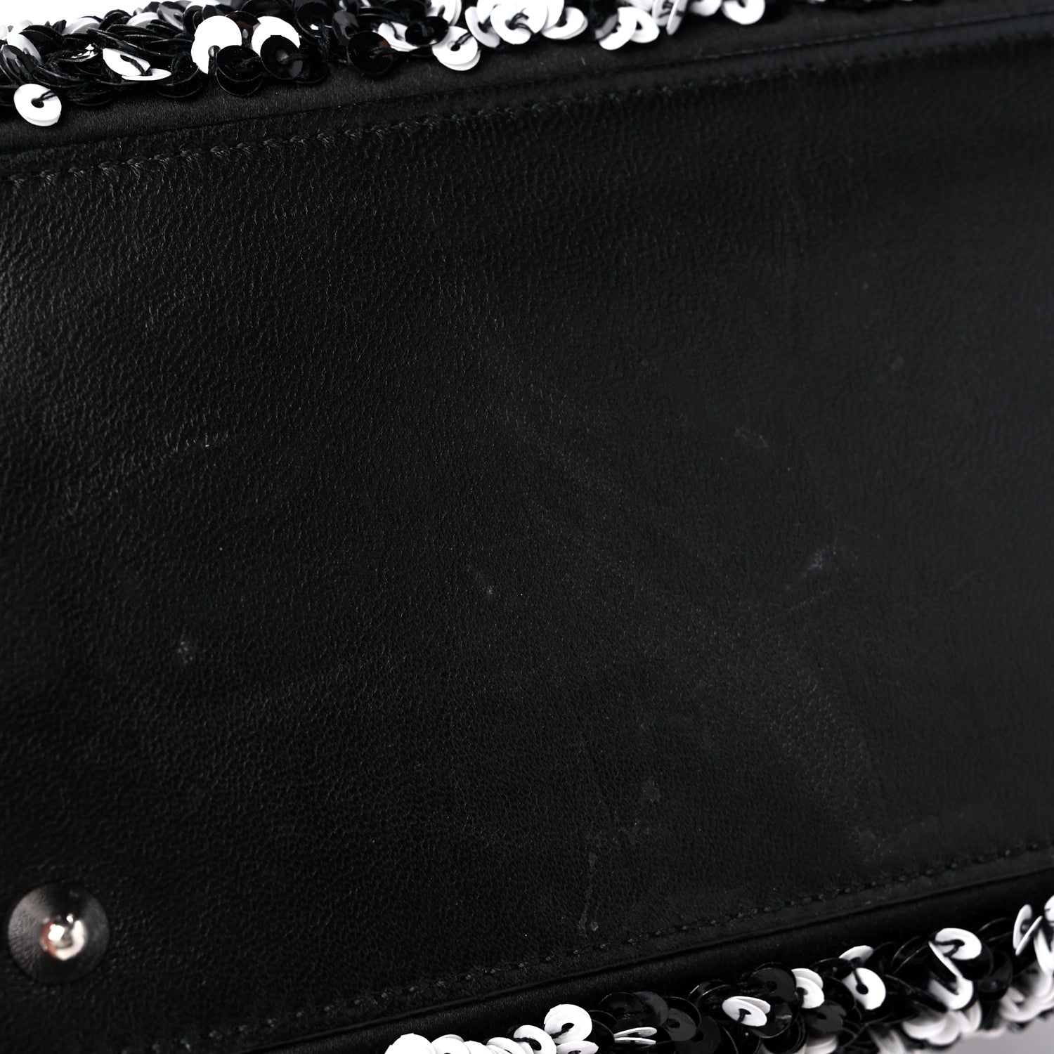 Christian Dior Lambskin Sequin Embellished Medium Lady Dior Black White 12 of 15