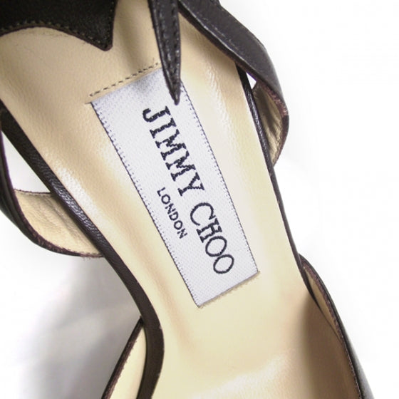 Jimmy Choo Leather Slingback Pumps 36.5 Brown 6 of 6