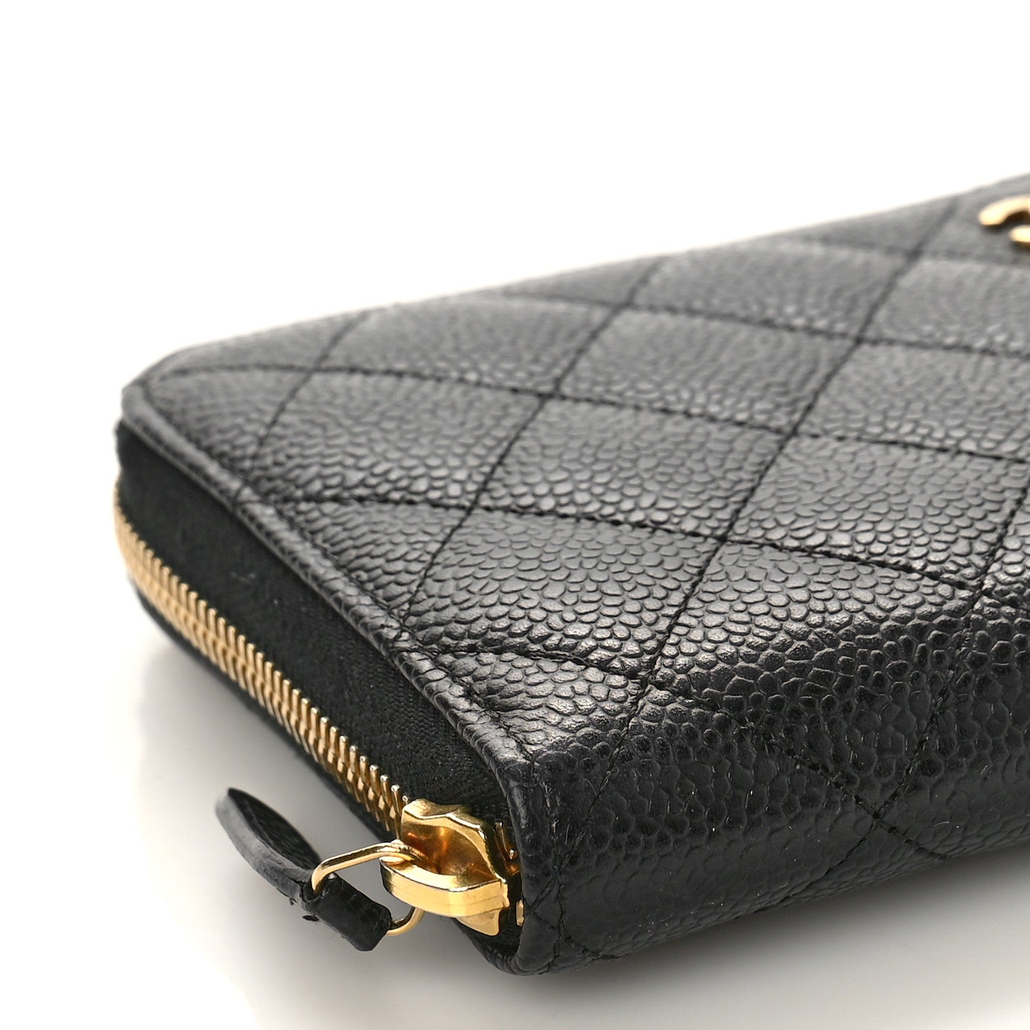 Chanel Caviar Quilted Large Gusset Zip Around Wallet Black 8 of 9