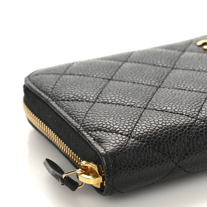 Chanel Caviar Quilted Large Gusset Zip Around Wallet Black 8 of 9