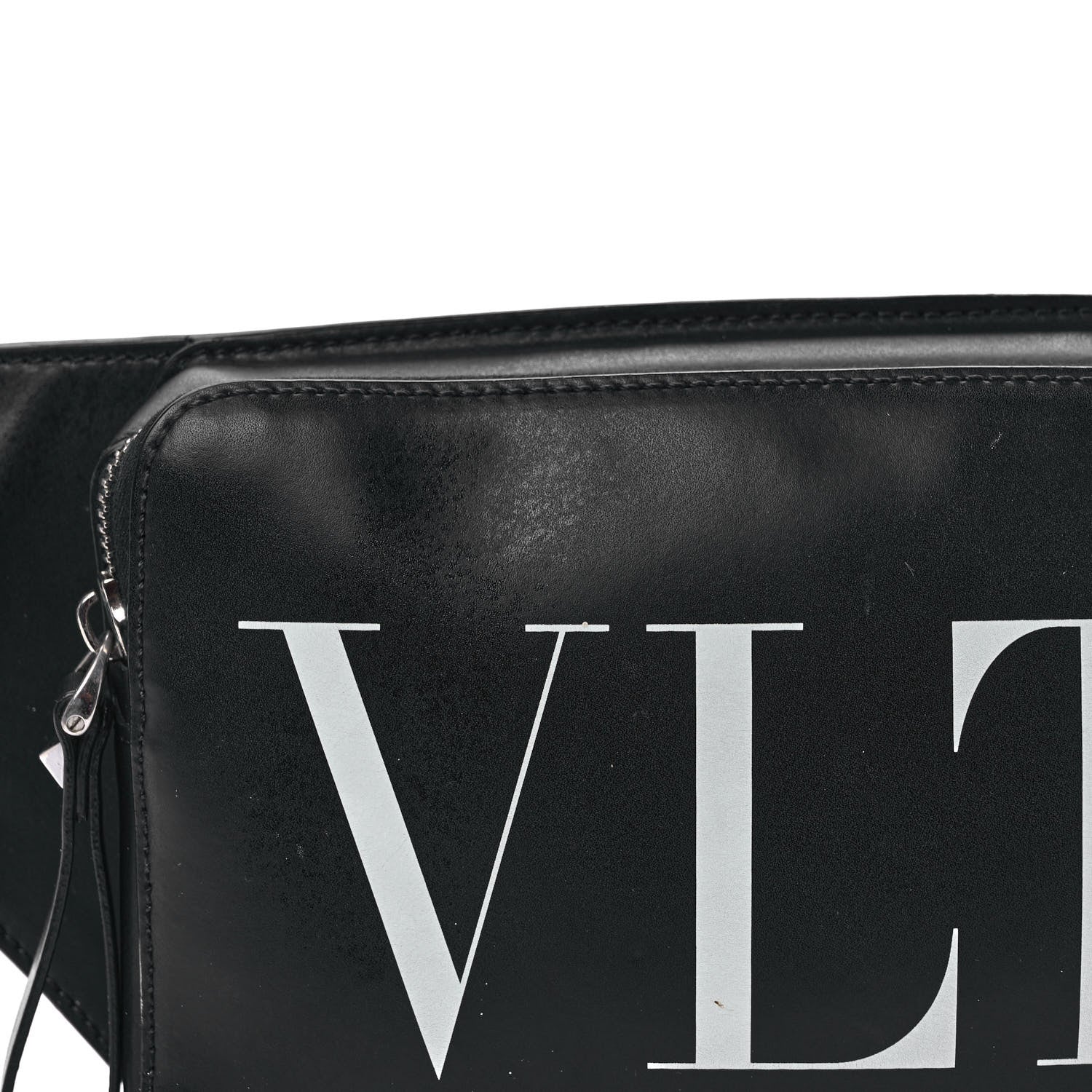 Valentino Garavani Calfskin VLTN Belt Bag Black White 9 of 11