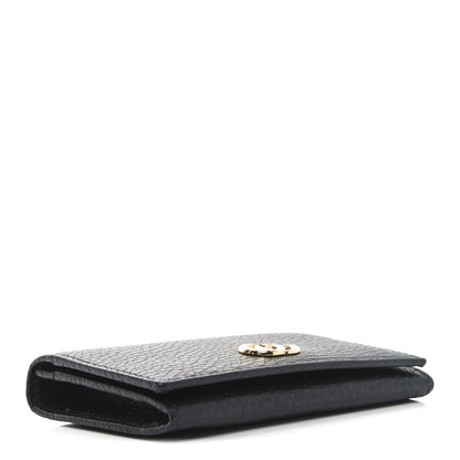 Gucci Pebbled Calfskin GG Marmont Card Case Black 4 of 8