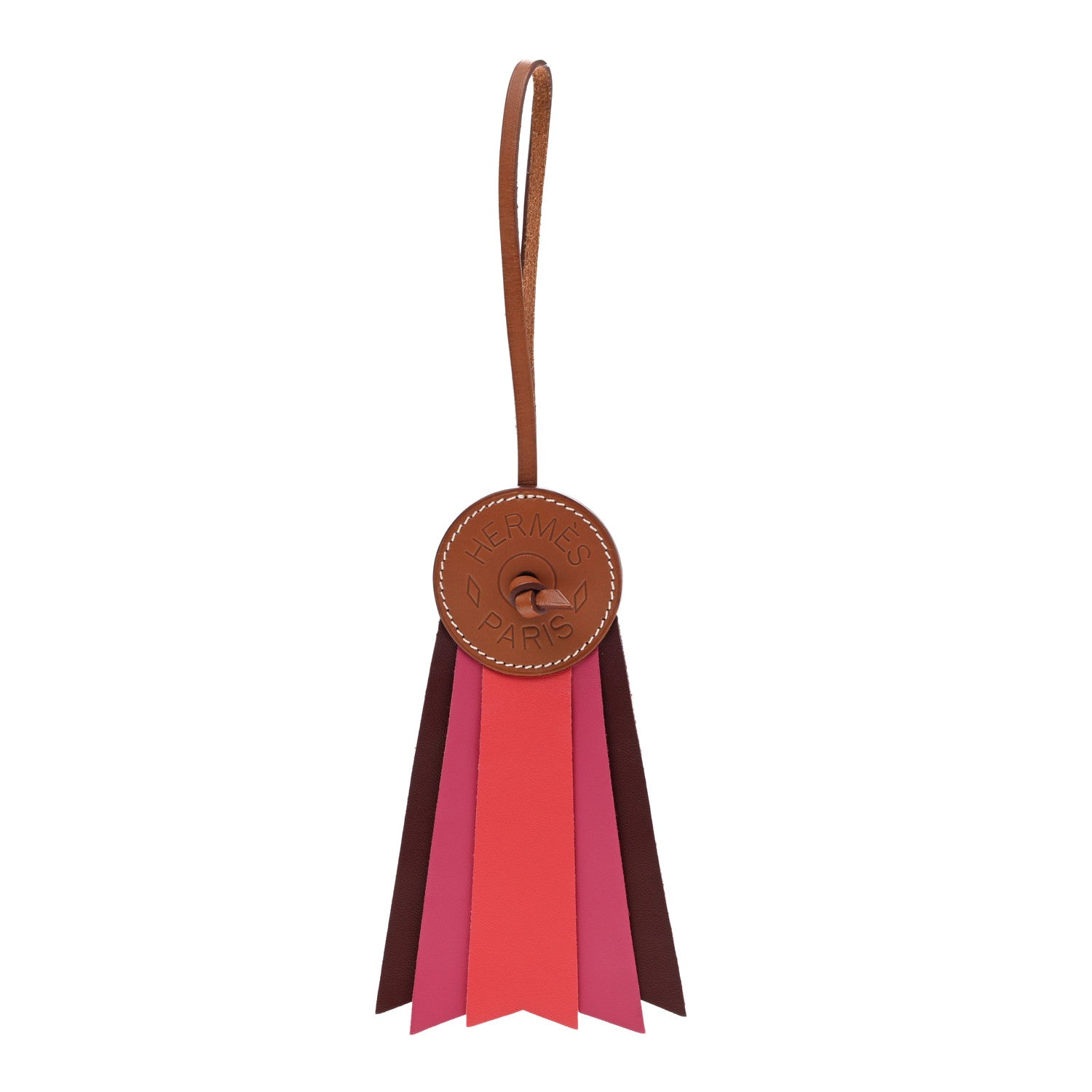 Hermes Vache Hunter Milo Lambskin Paddock Flot Bag Charm Rose Shocking Rouge H Rose Jaipur 1 of 6
