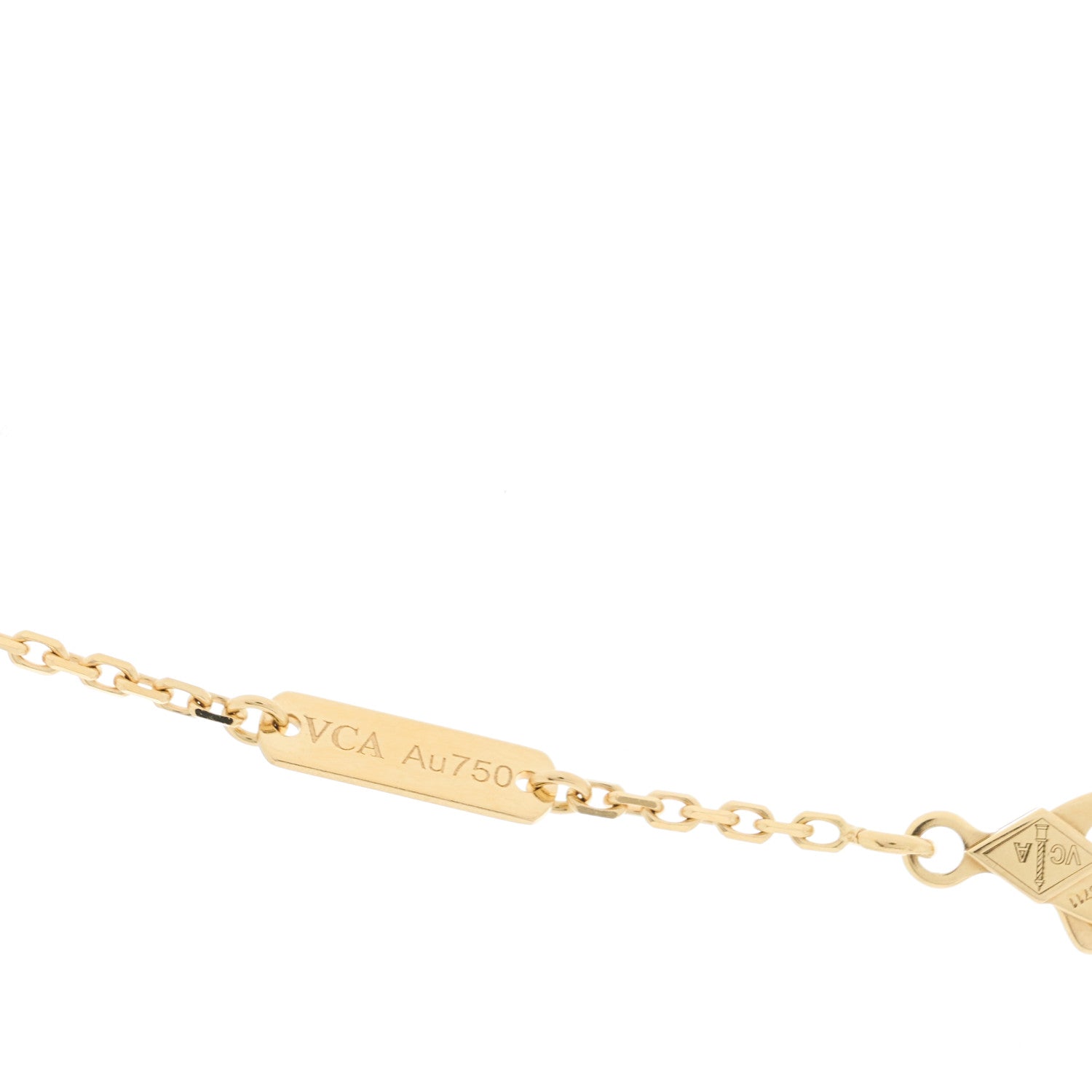 Van Cleef & Arpels VAN CLEEF &amp; ARPELS 18K Yellow Gold Carnelian Vintage Alhambra Pendant Necklace 5 of 6