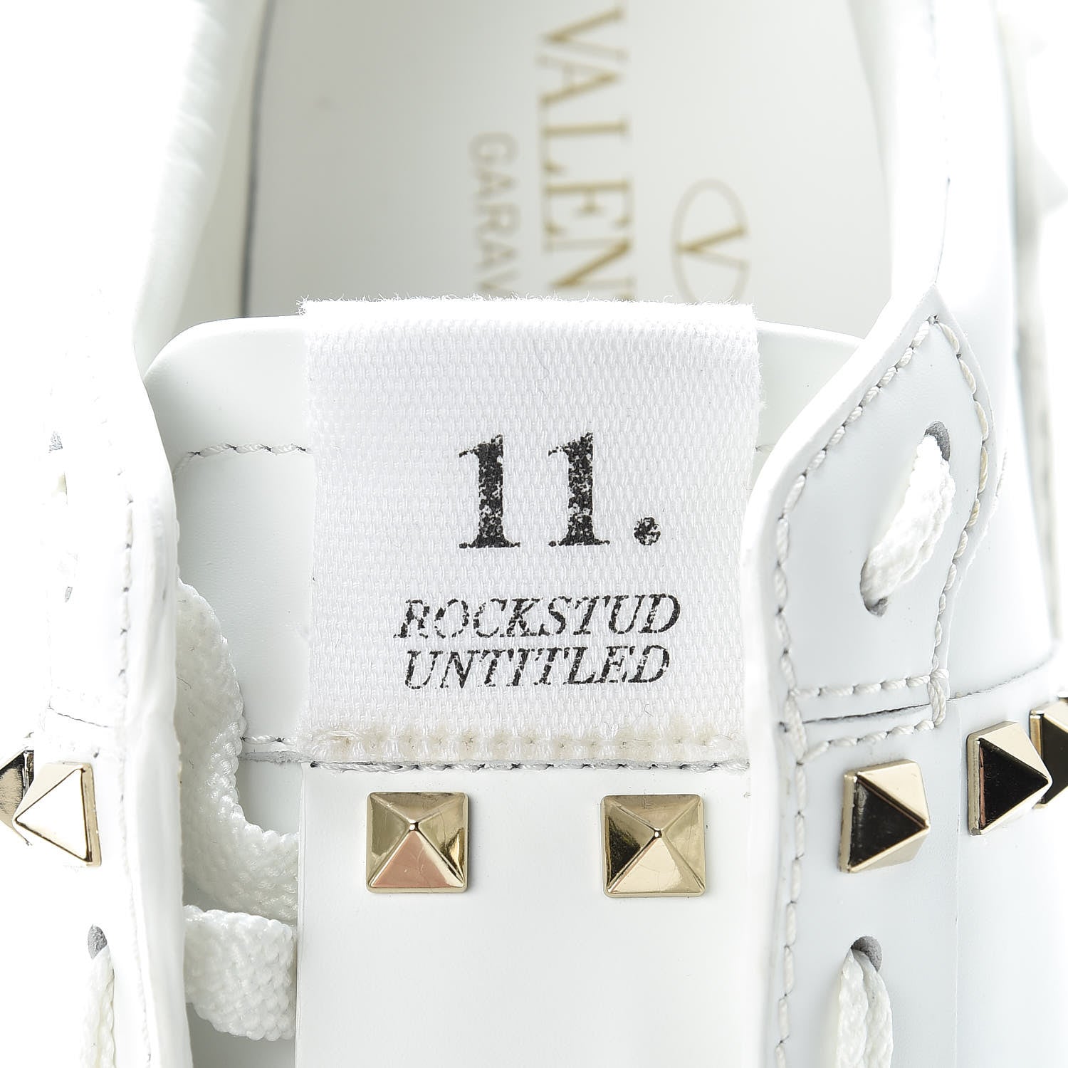 Valentino Garavani Calfskin Rockstud Untitled Open Sneakers 37.5 White 8 of 9