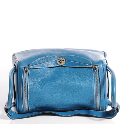 Hermes Taurillon Clemence Lindy 30 Blue Jean 18 of 24