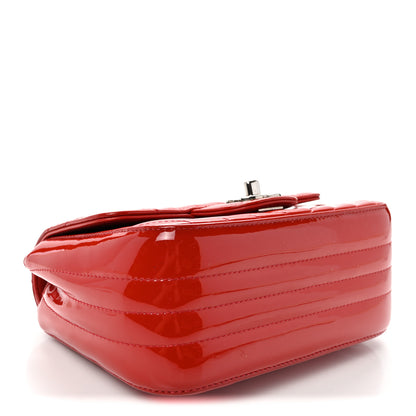 Chanel Patent Chevron Quilted Mini Square Flap Red 4 of 12