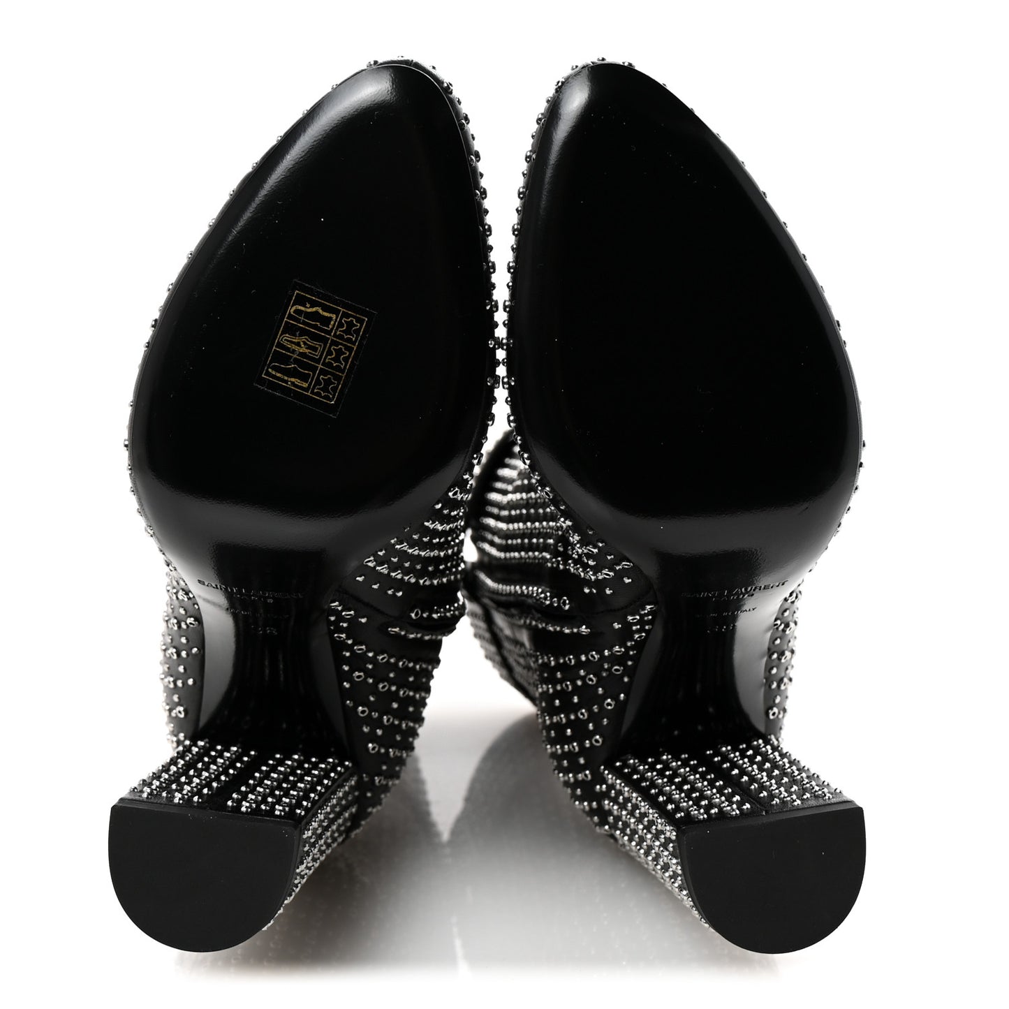 Nappa Studded Joplin Buckle Booties 38 Black